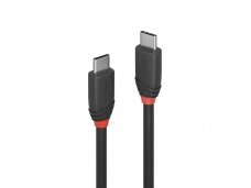 USB-C 3.2 kabelis 0.5m 20Gbps, 60W (3A), Black Line