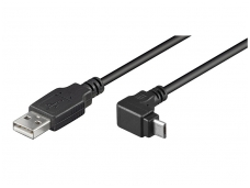USB kabelis A kištukas - micro B kištukas 1.8m, kampinis