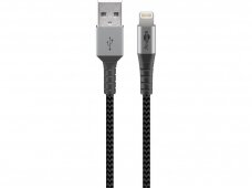 USB kabelis A - Lightning 1m tekstilė