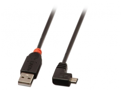 USB 2.0 A - Micro B kampinis kabelis 1m
