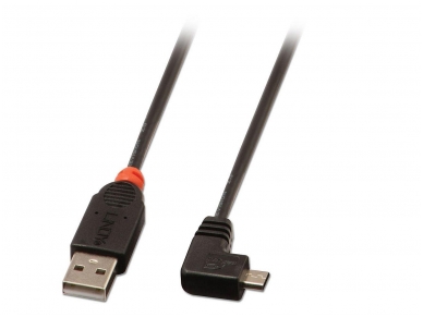 USB 2.0 A - Micro B kampinis kabelis 2m