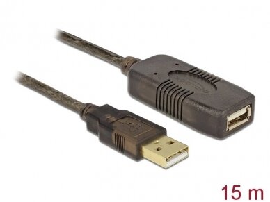 USB 2.0 ilgiklis 15m su stiprinimu