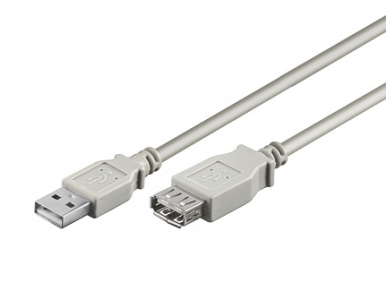 USB 2.0 ilgiklis 5m (A-A), pilkas