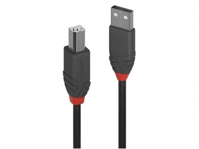USB 2.0 kabelis  A - B, 10m, Anthra Line, juodas