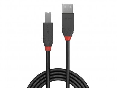 USB 2.0 kabelis  A - B, 5m, Anthra Line, juodas 1