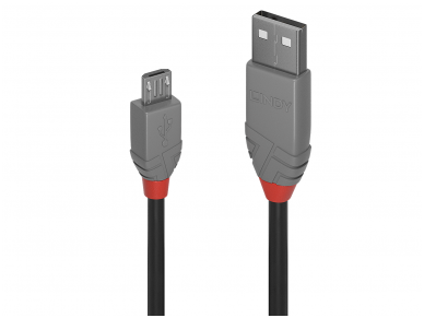 USB 2.0 kabelis  A - Micro B, 0.2m, Anthra Line
