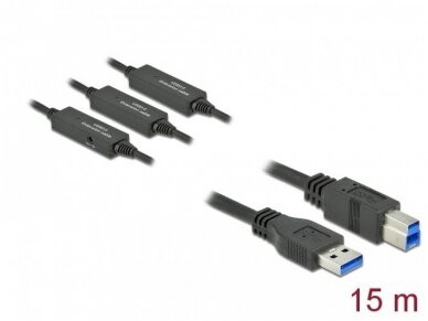USB 3.0 A-B kabelis 15m su stiprinimu