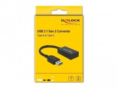 USB 3.1 A M Gen2 - USB-C F aktyvus perėjimas, 10Gbps 1.5A 1