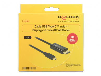 USB-C 3.1 į DisplayPort kabelis 3m 4K 60Hz 2
