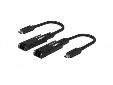 USB-C 3.2 kabelis iki 100m per OM3 LC opt kabelį 3