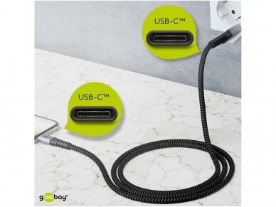 USB-C kabelis 2m, tekstilė 5