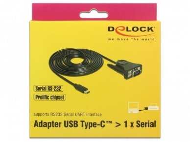 USB-C keitiklis į RS232 DB9M 4
