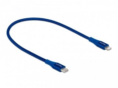 USB-C - Lightning kabelis 0.5m mėlynas pintas, MFi 2