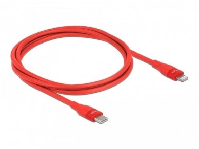 USB-C - Lightning kabelis 1m raudonas, MFi 2