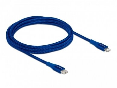 USB-C - Lightning kabelis 2m mėlynas pintas, MFi 2