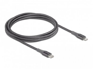USB-C - Lightning kabelis 2m pilkas pintas, MFi 2
