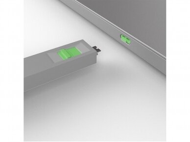 USB-C lizdo blokatorius, raktas ir 4 blokatoriai, žalias 3
