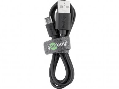 USB kabelis A kištukas - micro B kištukas 1m, juodas 1