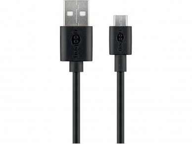 USB kabelis A kištukas - micro B kištukas 1m, juodas 4