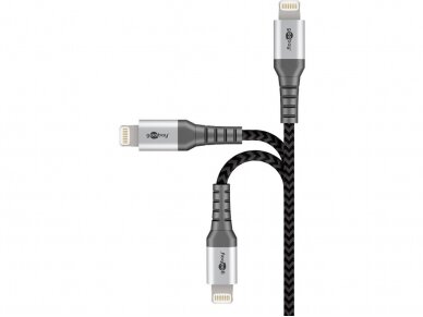 USB kabelis A - Lightning 0.5m tekstilė 3