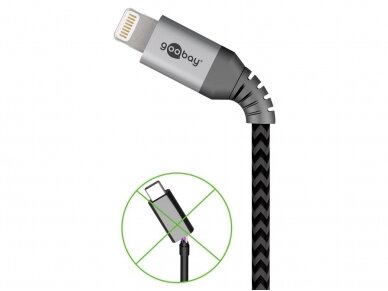 USB kabelis A - Lightning 0.5m tekstilė 2