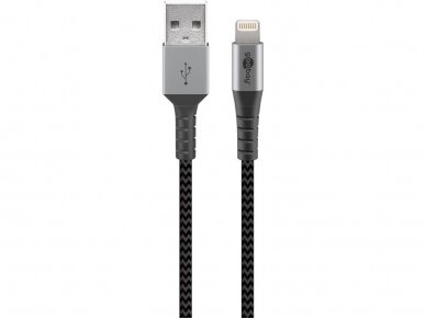 USB kabelis A - Lightning 0.5m tekstilė 1