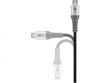 USB kabelis A - micro B 0.5m, tekstilė 7