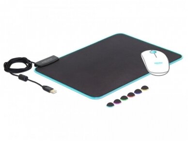 USB pelės kilimėlis su RGB, 350x260x3mm