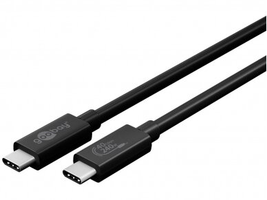 USB4 C kabelis 40Gbps 240W 0.7m, 8K Gen 3x2