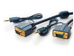 VGA kabelis, audio 15M-15M 3.5mm 2m 2560x1600, Clicktronic