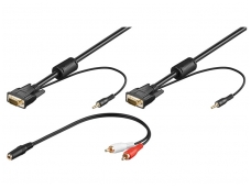 VGA kabelis, audio 15M-15M 3.5mm 10m