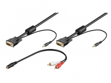VGA kabelis, audio 15M-15M 3.5mm 15m