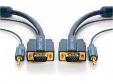 VGA kabelis, audio 15M-15M 3.5mm 15m 2560x1600, Clicktronic