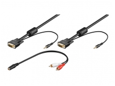 VGA kabelis, audio 15M-15M 3.5mm 2m