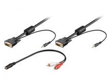 VGA kabelis, audio 15M-15M 3.5mm 5m
