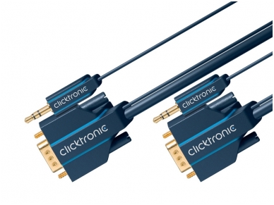 VGA kabelis, audio 15M-15M 3.5mm 2m 2560x1600, Clicktronic 2